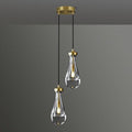 Brass Raindrop Pendant Lights Kitchen Island 2-Light, Cluster Gold Pendant Light Fixture for Bedroom, Dimmable Dining Room Light Fixture Hanging Pendant Lighting Ceiling Chandelier for Foyer-Ruum Studio Home