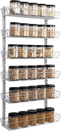 SWOMMOLY Adjustable Wall Mount Spice Rack, 6-Tier Dual-use (Multi-use) Organizer, Silver-Ruum Studio Home