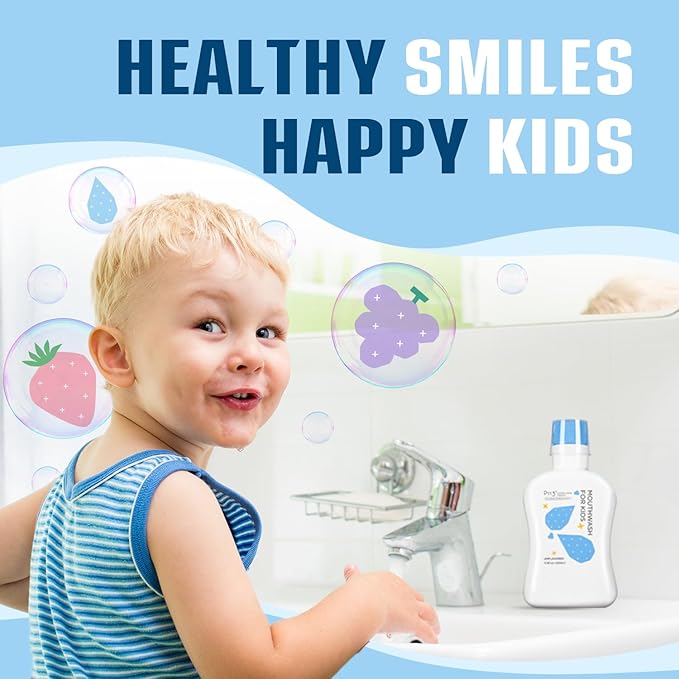 Mouthwash for Kids P113+ Peptide Anti Cavity Mouth Rinse Alcohol Free for Teeth and Gums Safe Oral Hygiene for Newborn to Toddler 11.08 fl oz (11.08 Fl oz, Original(Unflavored))-Ruum Studio Home