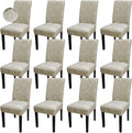 JQinHome Pattern Chair Covers Pack of 12,High Stretch Removable Washable Parsons Chair Slipcover for Home Party Hotel Wedding Ceremony (Stripe Pattern,12PCS)-Ruum Studio Home