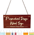 Custom Hanging Wood Sign, Personalized Text Door Sign Plaque, Customized Wall Sign, Customizable Wood Board with Hanging String for Home Decor, Store, Farm 7.8x3.9 inch-Ruum Studio Home