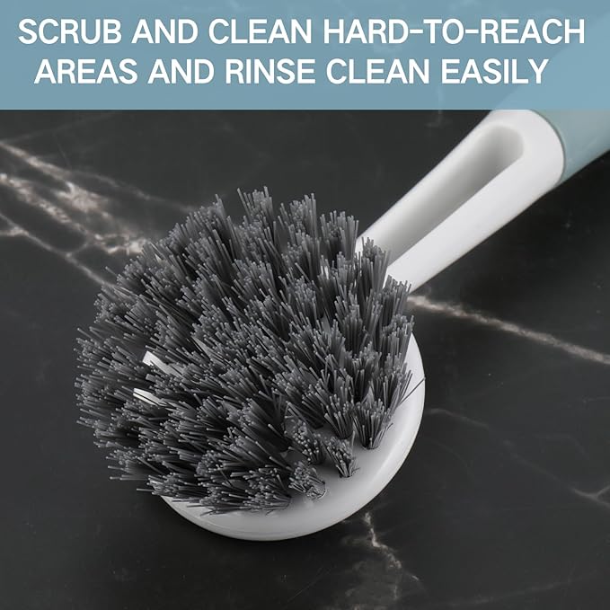 Patelai 12 Pack Kitchen Scrub Dish Brush with Long Handle Dish Scrubber with Stiff Bristles Scrub Brushes for Kitchen Dishes Washing Tools, Pots, Pans and Sink Cleaning (Multicolor)-Ruum Studio Home