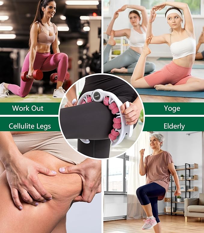 Cellulite massage tool | 360°removable cellulite remover for legs & Lymphatic Drainage Massager | Fascia Blaster for Contoured & Smoother Skin,Tool for Sore Arms, Legs, Stomach & Buttocks Pink-Ruum Studio Home