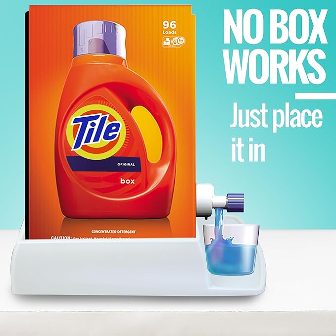 Skywin Detergent Box Riser (Eco Box), Raises Boxed Liquid Laundry Detergent Cup Holder & Drip Tray Catcher, Laundry Detergent Holder (White)-Ruum Studio Home