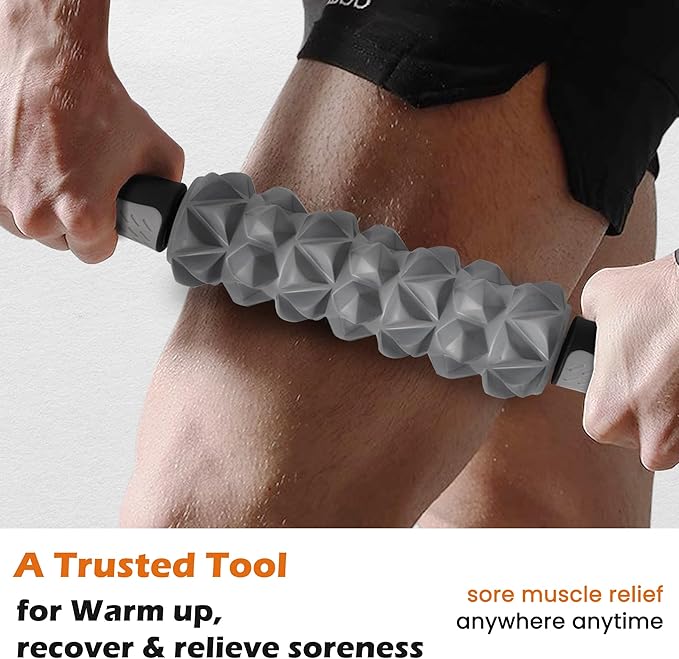 KITWILD Muscle Roller Stick, Massage Roller Stick for Athletes, Body Massage Stick for Muscles Deep Tissue, Muscle Relaxation Roller for Physical Therapy, Myofascial Release, and Yoga Therapy, Black-Ruum Studio Home