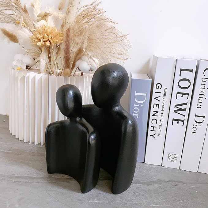 Hugging Couple Statues Ceramic Lover Figurine Embrace Characters-Ruum Studio Home
