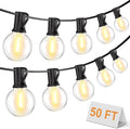 Bomcosy Outdoor String Lights,50 FT LED String Lights for Outside with Shatterproof Dimmable 25+1 Bulbs,Waterproof Connectable Outdoor Lights for Deck,Garden,Backyard,Balcony,Porch,Patio-Ruum Studio Home