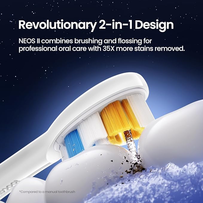 Soocas NEOS II Ultimate Set - Electric Toothbrush with Water Flosser, Sonic Electric Toothbrush for Adults, Portable for Travel, Deep Clean for Implants & Braces, Healthier Gums, Pearl White-Ruum Studio Home