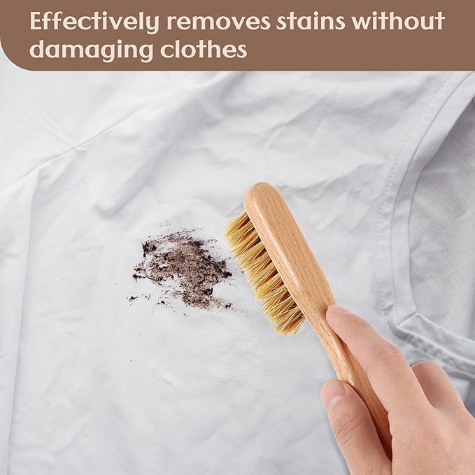 3 Pcs Wood Laundry Stain Brush Stain Remover Brushes with Boar Bristle Small Stain Brush for Clothes for Scrubbing Stains from Furniture Fabric Leather(3 Pcs C)-Ruum Studio Home