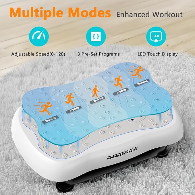 Vibration Plate Exercise Machine, Vibrating Equipment for Weight Loss and Lymphatic Drainage Massager, 3D Waver Exerciser for Fitness, Full Body Workout Shake Board with 120 speeds-Ruum Studio Home