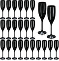 XUWAIDSGN Acrylic Champagne Flutes Toasting Glasses Unbreakable Mimosa Bar Reusable Wine Glasses Vintage Champagne Flutes Stemmed Drinking Cups 5.4 OZ for Christmas Birthday (24, Black)-Ruum Studio Home