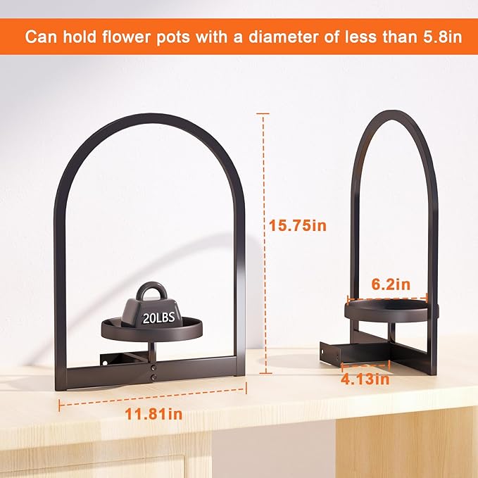 Wall Plant Holder, Wall Planter for Indoor Plants, Window Plant shelves for Multiple Plants Indoor Outdoor, Framed Plant Holder for Home Decor (2 Pack)-Ruum Studio Home