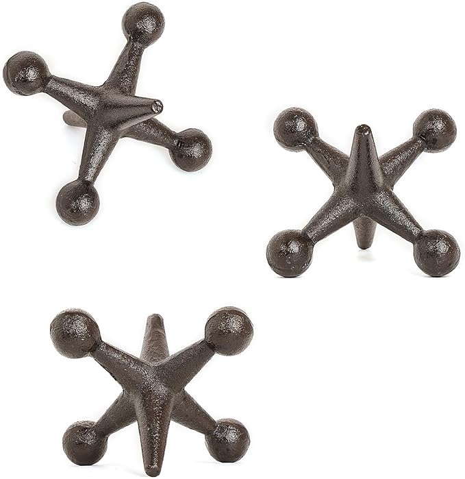 Sungmor Cast Iron Decorative Jack Statue, Home Office Accent Figurine, Antique Brown Jack Sculpture for Bookcase or Table Decoration, Creative Bookends, Paperweight, Door Stop-Ruum Studio Home