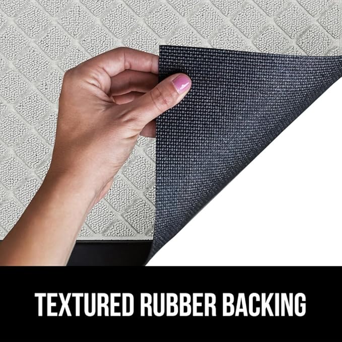 GORILLA GRIP 100% Waterproof All-Season WeatherMax Doormat US Designed Natural Rubber, Stain and Fade Resistant, Low Profile Indoor Outdoor Door Mats, Easy Clean Patio Mat, 23x35, Light Gray-Ruum Studio Home