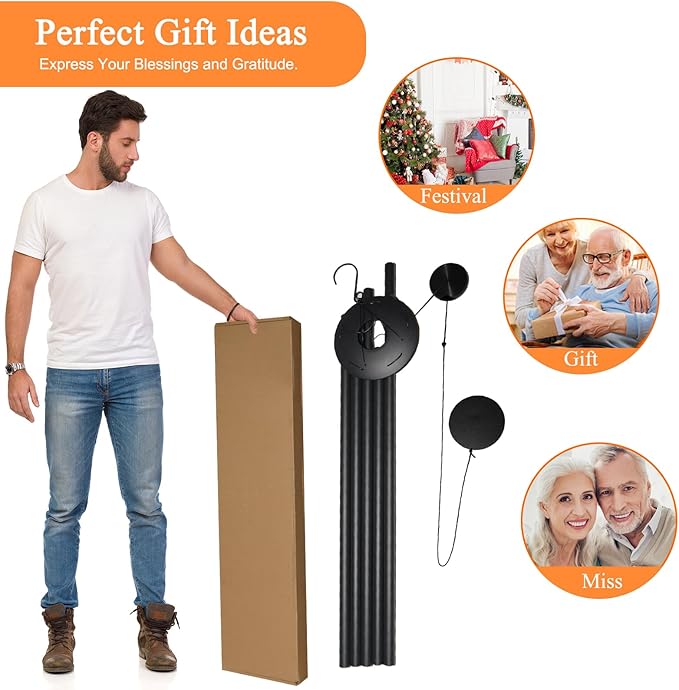 Large Wind Chimes for Outside Deep Tone, 65" Deep Tone Wind Chimes for Outside Porch Garden Patio Balcony Memorial Room Decor, Memorial Sympathy Gift for Loss of Loved One-Ruum Studio Home