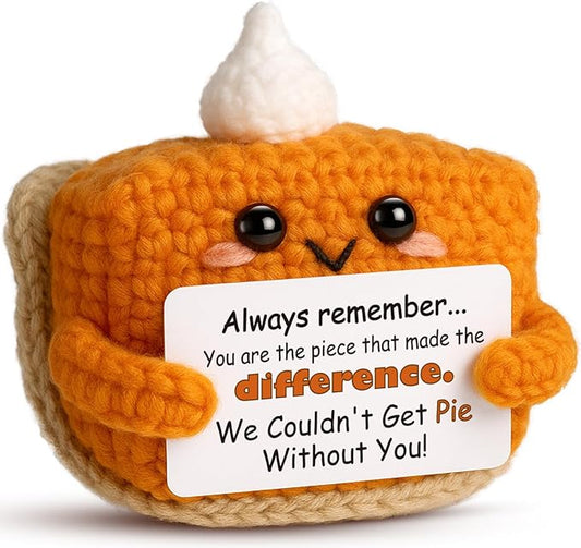 Crochet Appreciation Pumpkin Pie - Farewell Gifts for Coworkers, Bosses, Employees, Volunteers, Teachers, Mini Fall Office Decor for Leaving, Going Away, New Beginning, Retirement, Thank You-Ruum Studio Home