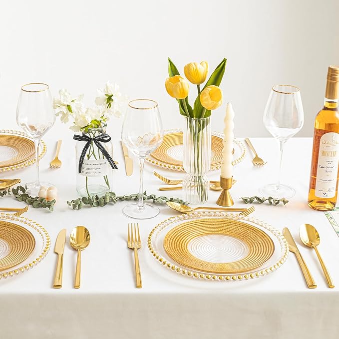 KINGSTONE Gold Silverware Set, 60-Piece Forged Flatware Set Cutlery Set Premium Stainless Steel, Service for 12, for Kitchen, Home, Wedding, Party, Mirror Polished and Dishwasher Safe-Ruum Studio Home