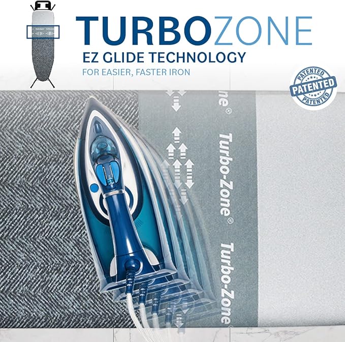 Bartnelli Classic Ironing Board with New Patent Technology | Made in Europe Iron Board with Patent Fast-Glide Zone, 4 Layer Cover & Pad, Height Adjustable, Safety Iron Rest, 4 Premium Steel Legs-Ruum Studio Home