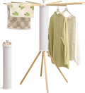 Clothes Drying Rack 4 Legs,Laundry Hanger Dryer Rack,Portable Drying Rack,Foldable Drying Rack-Drying Rack Clothing Laundry Bedroom Household Wooden-12rods-Ruum Studio Home