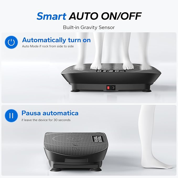 MERACH Vibration Plate Exercise Machine, Whole Body Workout Equipment for Women, Bluetooth and Silicone Pedal, Vibration Plate with Auto Mode, Vibrate Fitness Platform for Home-Ruum Studio Home