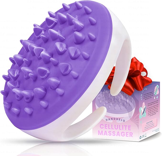 Scala Silicone Cellulite Massager, Bath Shower Scrubber Accessories, Bathroom Toys, Cellulite Remover, Body Massager Tool, Exfoliator, Fat Roller Use with Creams and Oils, Purple-Ruum Studio Home