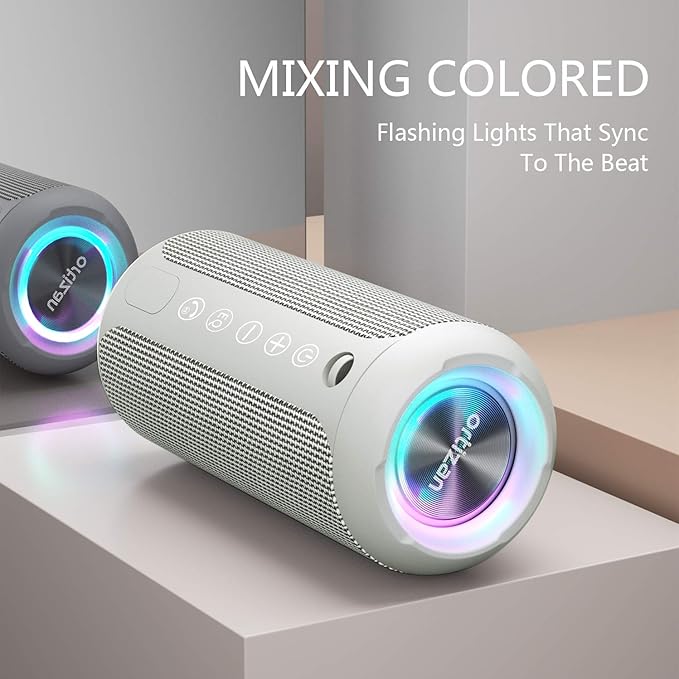 Ortizan Portable Bluetooth Speaker, IPX7 Waterproof Wireless Speaker with 24W Loud Stereo Sound, Outdoor Speakers with Bluetooth 5.0, 30H Playtime,66ft Bluetooth Range, Dual Pairing for Home-Ruum Studio Home