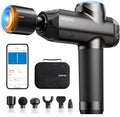 RENPHO Massage Gun Deep Tissue with Heat and Cold, Percussion Muscle Massage Gun Bluetooth with 12mm Amplitude, Handheld Massager Gun, Power+ Thermacool Grey-Ruum Studio Home