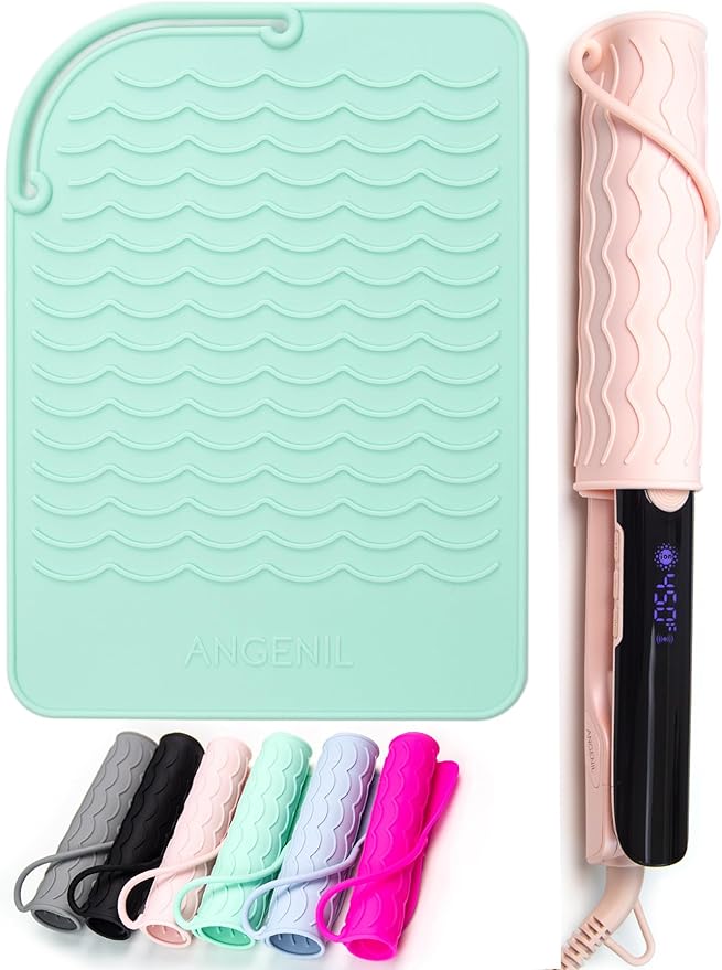ANGENIL Heat Resistant Silicone Mat Suitable for Curling Iron, Flat Iron, Hot Tools,Safe and Heat-Resistant, Food Grade Silicone (9 "x 6.5")-Ruum Studio Home