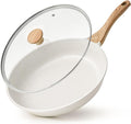 SENSARTE Nonstick Ceramic Frying Pan Skillet with Lid, 11 Inch Omelet Pan, Healthy Non Toxic Chefs Pan, Induction Compatible Egg Pan with Heat Resistant Handle, Free of Intentionally Added PFAS/PTFE-Ruum Studio Home