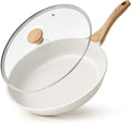 SENSARTE Nonstick Ceramic Frying Pan Skillet with Lid, 9.5 Inch Omelet Pan, Healthy Non Toxic Chefs Pan, Induction Compatible Egg Pan with Heat Resistant Handle, Free of Intentionally Added PFAS/PTFE-Ruum Studio Home