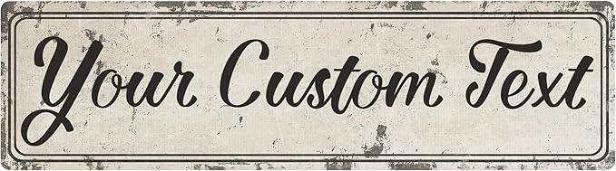 Rustic Custom Metal Sign - Custom Sign for Indoor or Outdoor Use (Rustic Tan Double Border, 15 inches x 4 inches)-Ruum Studio Home