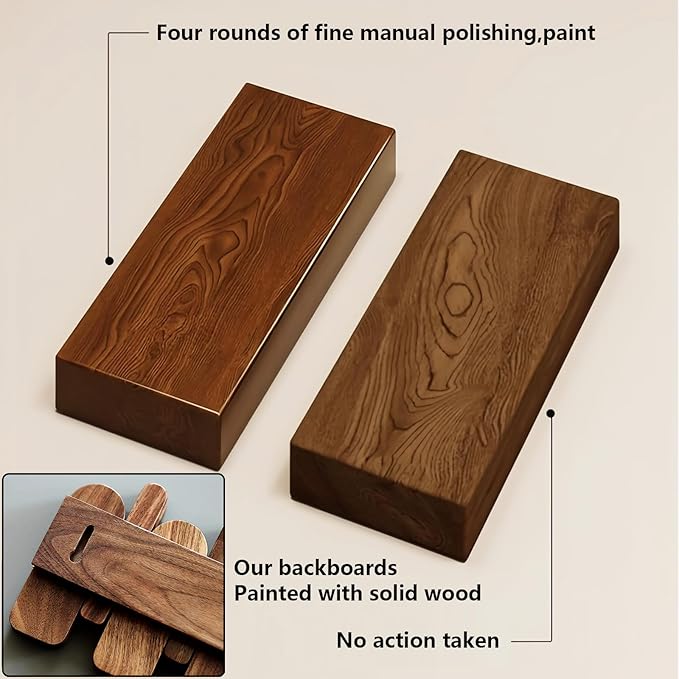 Wall Mounted Piano Key Hanger | Flip Style Hook | Entrance Wall Art Hook, Made of Oak Wood (3 Times Painted, 4 Times Polished) (Arc Walnut-Beech, 4Hooks)-Ruum Studio Home