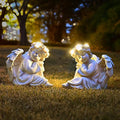 Angel Statue Garden Decor for Outside Solar Outdoor Decorations Patio Cherub Christmas Yard Porch Home Lawn Art Light up Figurine Memorial Sculpture Gift for Mom Mother Grandma-Ruum Studio Home