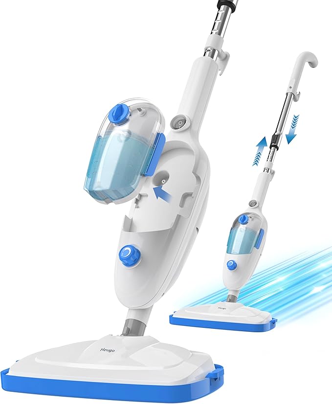 Steam Mop for Hardwood Floor Cleaning, Floor Steamer Cleaner Lightweight for Vinyl, Laminate, Carpet, Tile Hard Floors w/Adjustable Steam Modes & Height, 23ft Cord, 2 Washable Pad-Ruum Studio Home
