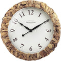 Presentime & Co. Farmhouse Series, Rustic Woven Clock, 14 inch, Natural Woven Water Hyacinth/Sea Grass. Wall Sculpture, Wall Art and Timepiece for Home Decoration/Decoration/Farmhouse Décor-Ruum Studio Home