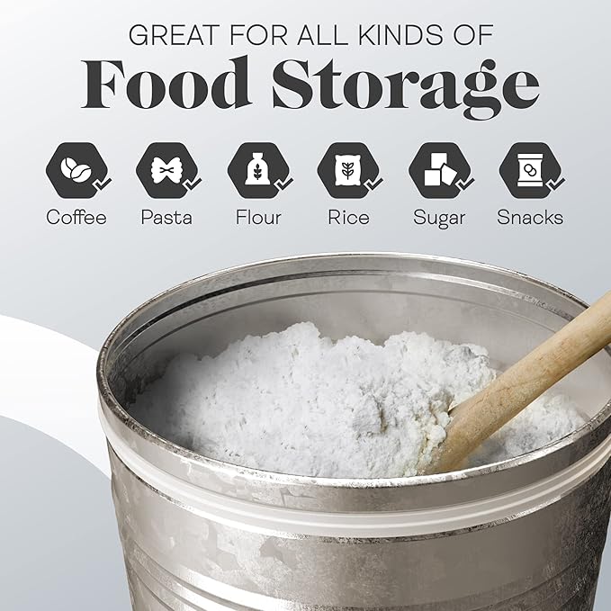 Amici Home Farmhouse Galvanized Canister | Dry Food Storage Container | Airtight Lid | 76 Oz Capacity | Farmhouse Décor | Rustic Metal Canister for Kitchen Countertop-Ruum Studio Home