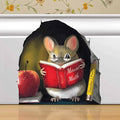 Teachers Pet Mouse Reading Book Wall Sticker Decal – Kids Room, Classroom, Home Decor, Bookcase, Book Lover Gift, Children's Bedroom, Nursery, Cute Mouse, MICESTERPIECE-Ruum Studio Home