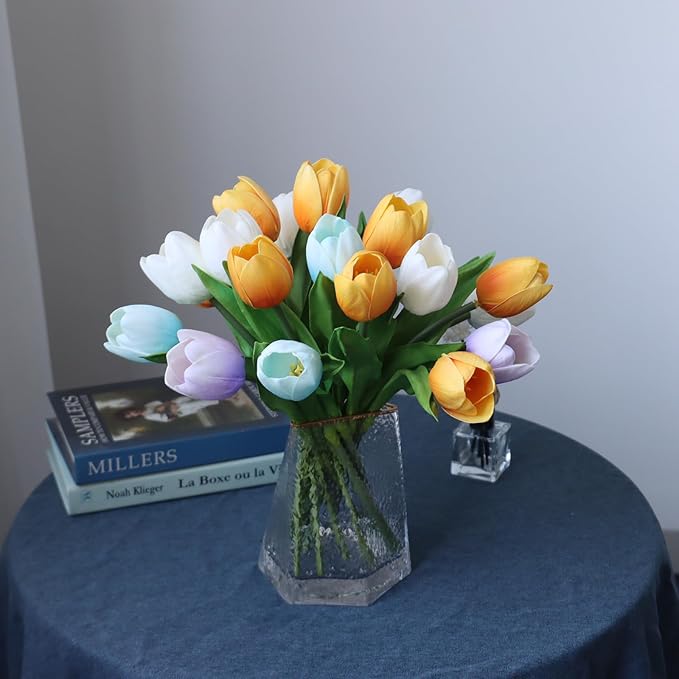 Buart Summer-Colors Tulip Flowers Artificial Luxury Big Tulip Valentine's Day Mother's Day Easter Home Kitchen Wedding Decorations(11pcs)-Ruum Studio Home