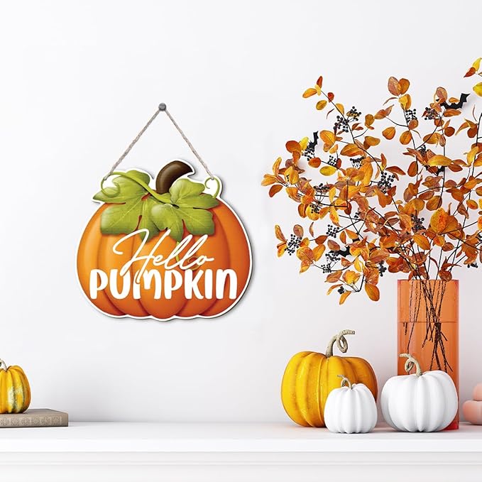 Fall Home Decor, Fall Door Decorations, Pumpkin Wall Decor, Front Door Hanging, Harvest Thanksgiving Farmhouse Porch, Indoor And Outdoor Home Decorations, Housewarming Gift-Ruum Studio Home
