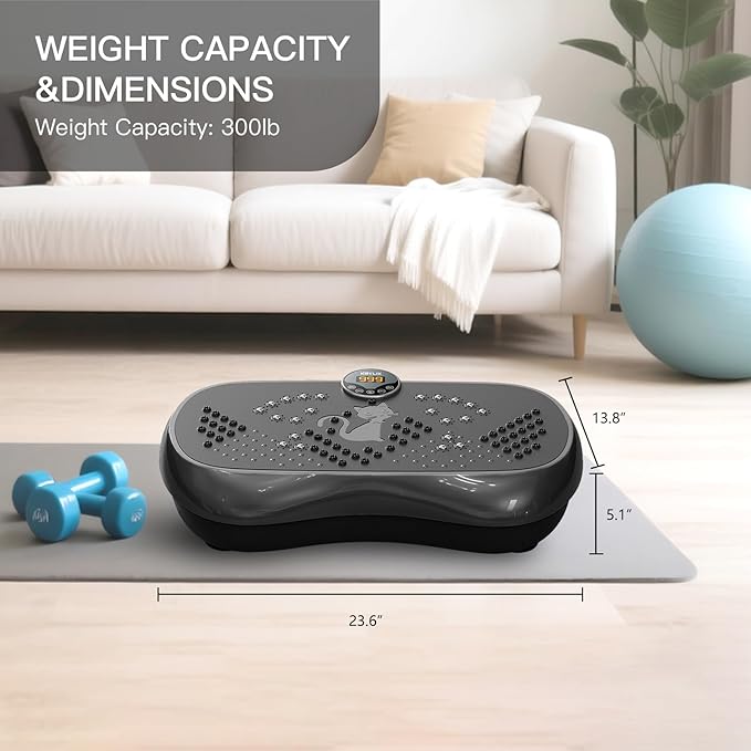 KRYLIX Vibration Plate Machine Exercise Platform for Whole Body Vibration Workout Weight Loss Lymphatic Drainage Fitness Platform Exercise Machine Vibrating Platform for Women Men-Ruum Studio Home