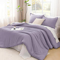 Litanika Grayish Purple Comforter Set Twin/Twin XL Size, 2 Pieces Lightweight Solid Bedding Comforter Set, All Season Fluffy Bed Set (66x90In Comforter & 1 Pillowcase)-Ruum Studio Home