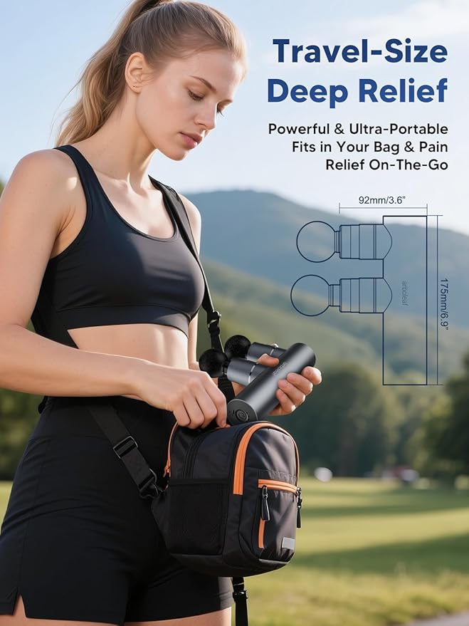 arboleaf Massage Gun Deep Tissue with Double Heads, Full-Metal Electric Portable Handheld Massager for Back, Shoulder, Sore Muscles, Pain Relief, 5 Modes, Seamless Speed Control-Ruum Studio Home
