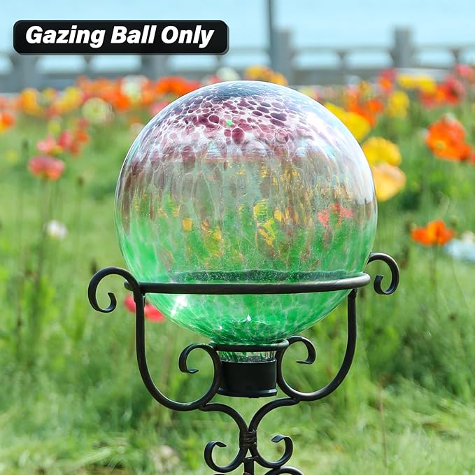 Gazing Ball 10 Inch Glass Reflective Garden Globe Outdoor Gazing Globe Sphere Yard Ornament for Garden Yard Home Outdoor Decoration Gift for Women (Green)-Ruum Studio Home