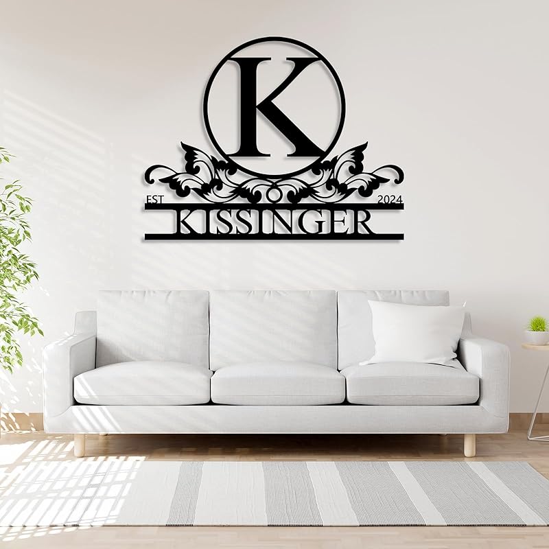 Personalized Metal Signs | Metal Name Sign | Split Letter Monogram | Home Decor Sign | Metal Wall Art | Last Name Sign | Outdoor Decor Sign | Personalized Wedding Gift | Housewarming Gift-Ruum Studio Home