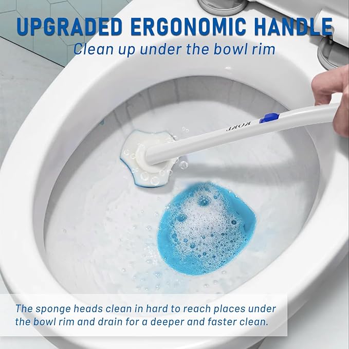 KOKL Disposable Toilet Brush, Toilte Wand Kit, Toilet Brushes and Holders with 40 Refills, Toilet Bowl Brush, Toilet Bowl Cleaning Wands, Toilet Cleaning System for Bathroom Maintenance(2-Set)-Ruum Studio Home