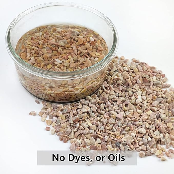 10LB Succulent and Cactus Gravel Pebbles, 1/5 Inch Natural Decorative Polished Stones, River Rocks for Plants, Vases, Aquariums, Terrarium and Outdoor Gardening,Peach-Ruum Studio Home