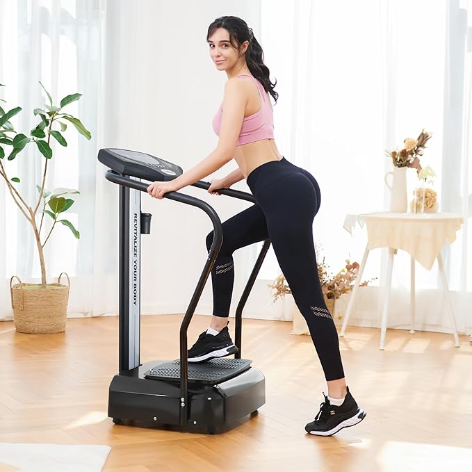 ZELUS Whole Body Vibration Plate, 500W Vibration Plate Exercise Machine with 99 Levels 3 Preset Modes & 2 Resistance Bands, Training Fitness Vibration Platform Machine for Home Gym with 330lb Capacity-Ruum Studio Home