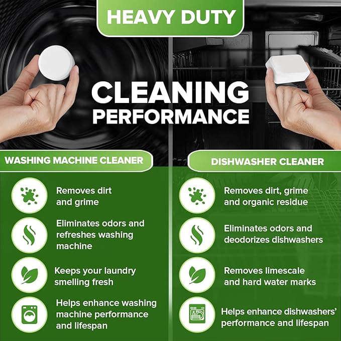 Washing Machine Cleaner + Dishwasher Cleaner Bundle - Heavy Duty Appliance Deep Cleaning, Descaling and Deodorizing-Ruum Studio Home