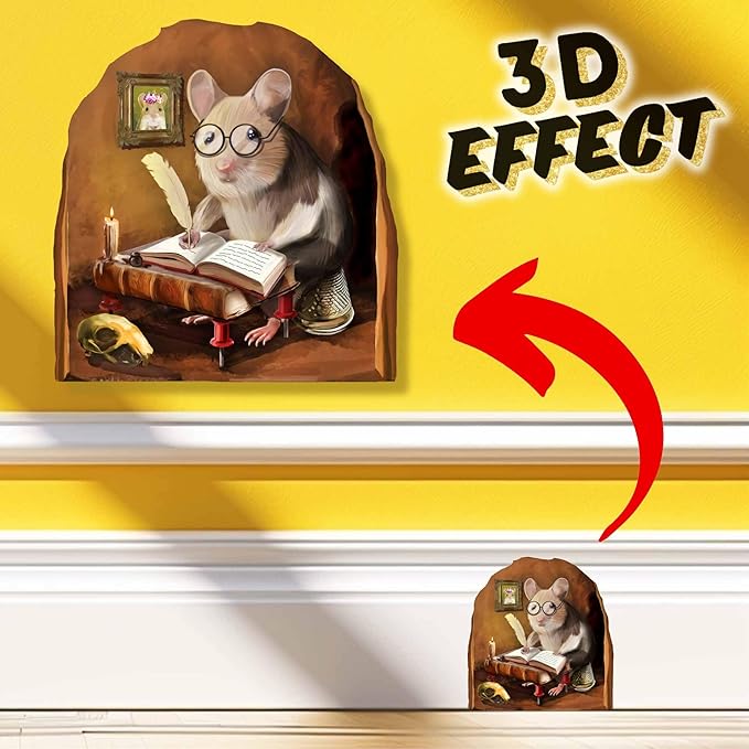 Mouse Reading Book, Wall Decor Sticker Decal, Kids Room, Classroom, Home, Bedroom, Bookcase, Book Lover, of Mice and Men, Children, Adorable, (Novelist Mouse)-Ruum Studio Home