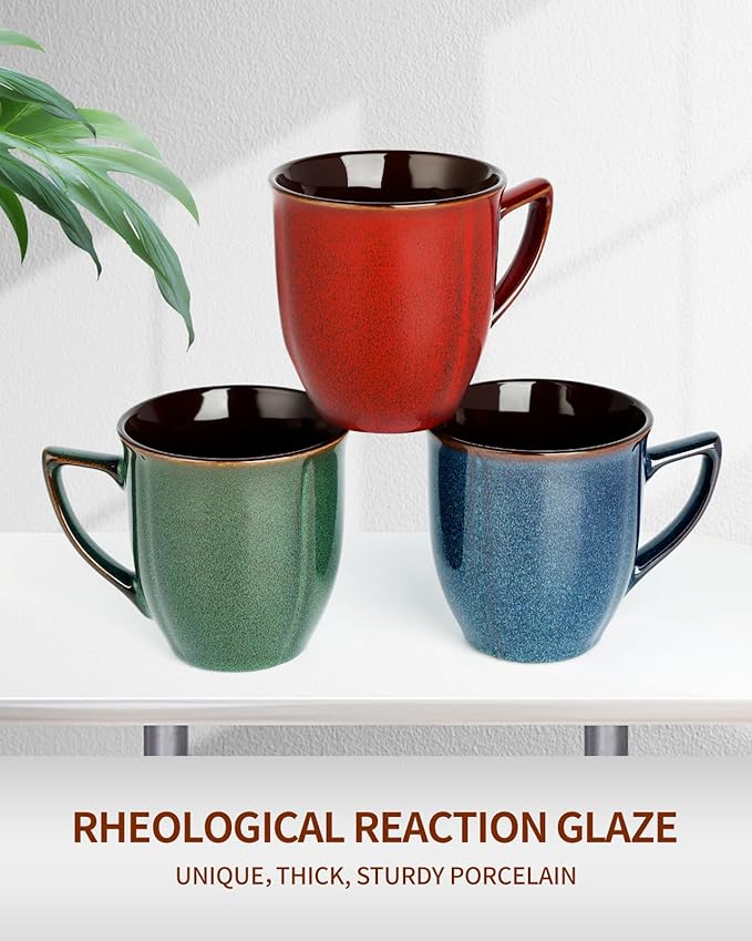 Ceramic Mugs 14 Oz,Mugs Set for Men Women, Ceramic Mugs Set with Large Handle for Coffee Tea Milk Cocoa, Coffee Cups Set of 6 Gift for Dad Mom,Easy to Clean & Hold, Microwave Safe.-Ruum Studio Home